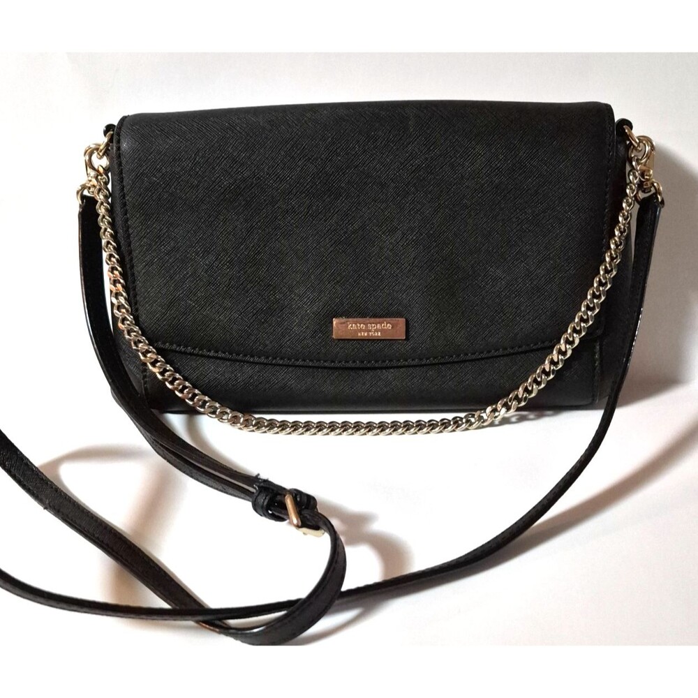 Kate Spade Black Saffiano Leather Limited Edition Crossbody Bag Chain Strap